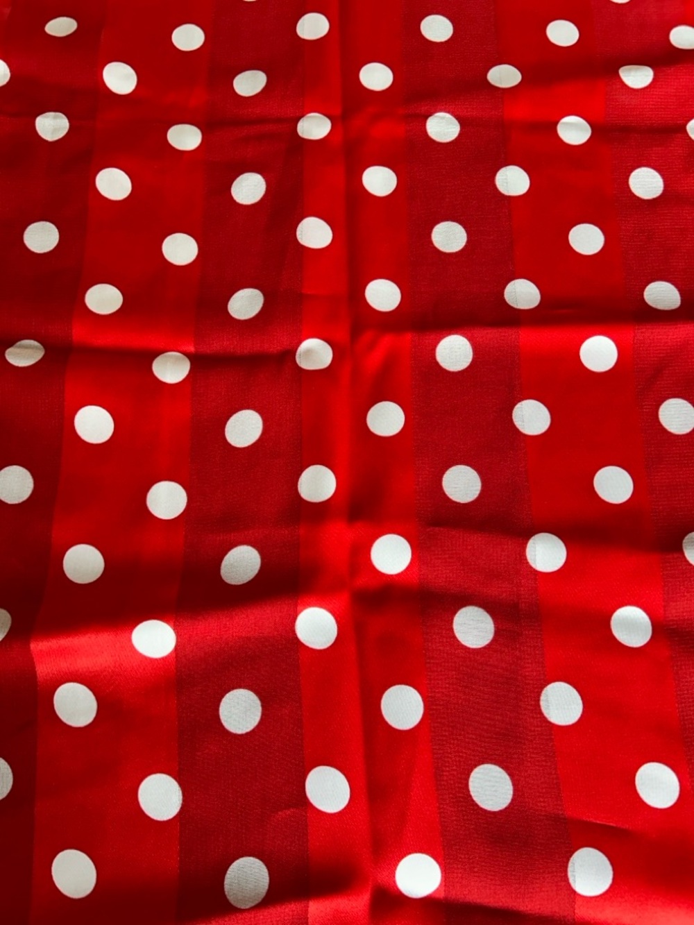 Red and White Polka Dot Scarf Korean 13“ x 57“ - Picture 3 of 9